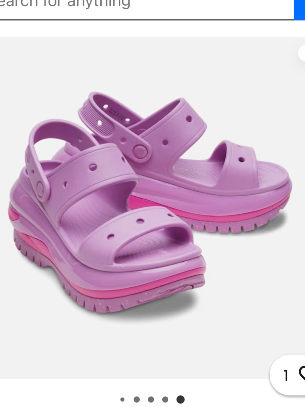 CROCS MEGA CRUSH Chunky Platform Sandal in Purple & Hot Pink. Women’s 8/Men’s 6 - Picture 6 of 16